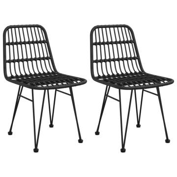 3 Piece Garden Dining Set - Black Poly Rattan - Hipomarket