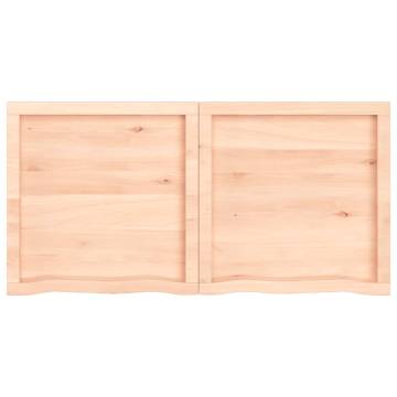 Wall Shelf 120x60 cm - Untreated Solid Oak Wood Storage