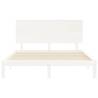 Bed Frame with Headboard White 160x200 cm Solid Wood | HipoMarket