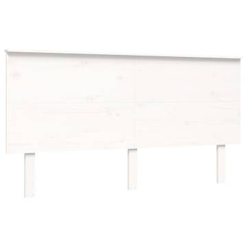 Bed Frame with Headboard White 160x200 cm Solid Wood | HipoMarket