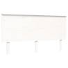 Bed Frame with Headboard White 160x200 cm Solid Wood | HipoMarket