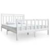 Elegant White Solid Wood Bed Frame 160x200 cm | Hipo Market