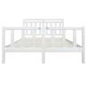 Elegant White Solid Wood Bed Frame 160x200 cm | Hipo Market