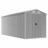 Light Grey Garden Shed 191x470x198 cm Galvanised Steel | Hipomarket