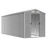 Light Grey Garden Shed 191x470x198 cm Galvanised Steel | Hipomarket