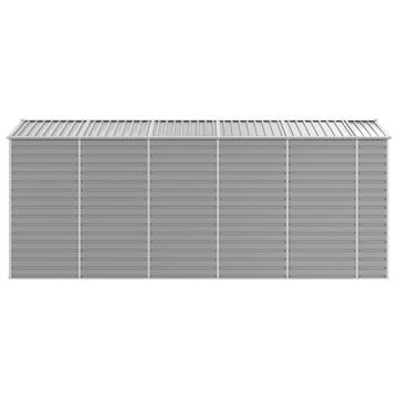 Light Grey Garden Shed 191x470x198 cm Galvanised Steel | Hipomarket