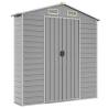 Light Grey Garden Shed 191x470x198 cm Galvanised Steel | Hipomarket