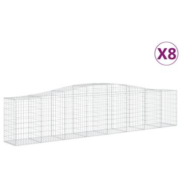 Arched Gabion Baskets - 8 pcs Galvanized Iron 400x50x80/100 cm