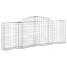 17 pcs Arched Gabion Baskets - Galvanised Iron Garden Barriers