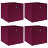 Storage Boxes 4 pcs Dark Red 32x32x32 cm Fabric Colour dark red without lids Quantity in Package 4 Number of 1 