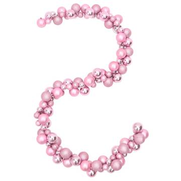 Pink Christmas Balls Garland - 175 cm Shatterproof Decor