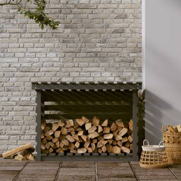 Firewood Rack Grey 108x73x79 cm - Solid Pine Wood Storage