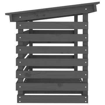 Firewood Rack Grey 108x73x79 cm - Solid Pine Wood Storage