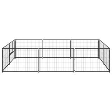 Durable Dog Kennel Black 6 m² Steel - Outdoor Play Paradise