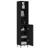 Stylish Highboard Black 34.5x34x180 cm - Engineered Wood