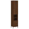 Stylish Highboard Brown Oak - 34.5x34x180 cm | HipoMarket