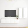 4 Piece TV Cabinet Set White Engineered Wood Colour white Quantity in Package 4 Width 80 cm 