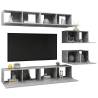 6 Piece Concrete Grey TV Cabinet Set - Modern Storage Solution