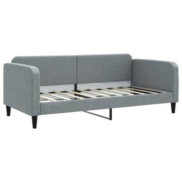 Daybed with Trundle & Drawers - Light Grey 90x190 cm Fabric