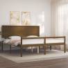 Honey Brown Bed Frame with Headboard | 200x200 cm Solid Wood