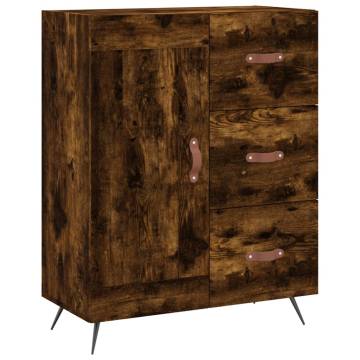 Stylish Highboard in Smoked Oak | 69.5x34x180 cm