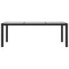 Black Garden Table 190x90 cm | Tempered Glass & Poly Rattan