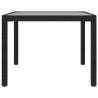 Black Garden Table 190x90 cm | Tempered Glass & Poly Rattan