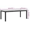 Black Garden Table 190x90 cm | Tempered Glass & Poly Rattan