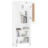 Highboard High Gloss White - Stylish Storage 69.5x34x180 cm