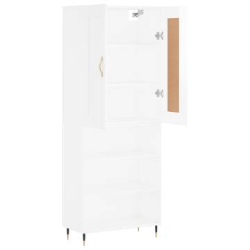 Highboard High Gloss White - Stylish Storage 69.5x34x180 cm