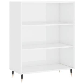 Highboard High Gloss White - Stylish Storage 69.5x34x180 cm