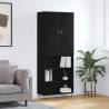 Highboard Black 69.5x34x180 cm Engineered Wood Colour black Quantity in Package 1 Model 3 shelves 