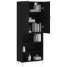 Elegant Highboard Black - 69.5x34x180 cm Engineered Wood