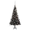 Artificial Pre-lit Christmas Tree with Ball Set Black 120 cm PVC Colour black and rose Size 120 x 65 cm Quantity in Package 1 Number of Branch Tips 