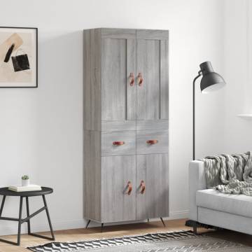 Highboard Grey Sonoma - Elegant Storage Solution | HipoMarket