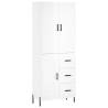 Stylish Highboard High Gloss White - 69.5x34x180 cm