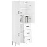 Stylish Highboard High Gloss White - 69.5x34x180 cm