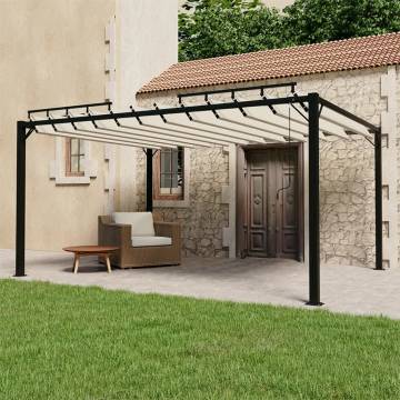 Elegant 3x4m Gazebo with Louvered Roof - Cream Fabric & Aluminium