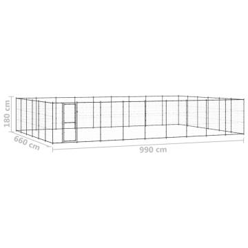 Outdoor Dog Kennel Steel 65.34 m² - Durable & Safe