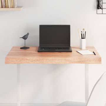 Live Edge Solid Oak Table Top - Light Brown 80x60cm