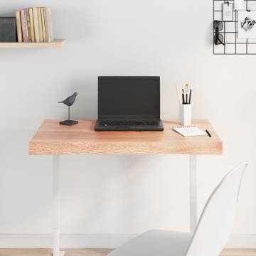 Live Edge Solid Oak Table Top - Light Brown 80x60cm