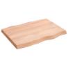 Live Edge Solid Oak Table Top - Light Brown 80x60cm