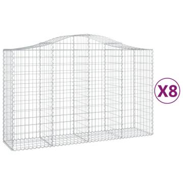 Arched Gabion Baskets 8 pcs - Durable Garden Barriers