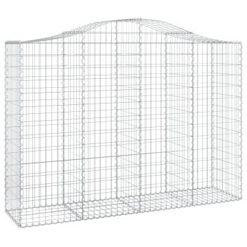 Arched Gabion Baskets - 10 pcs Galvanised Iron | HipoMarket