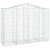 Arched Gabion Baskets - 10 pcs Galvanised Iron | HipoMarket