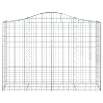 Arched Gabion Baskets - 10 pcs Galvanised Iron | HipoMarket