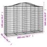 Arched Gabion Baskets - 10 pcs Galvanised Iron | HipoMarket