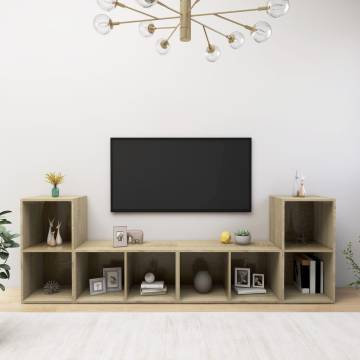 Sonoma Oak TV Cabinets - 4 pcs Stylish Storage Solution