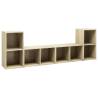 Sonoma Oak TV Cabinets - 4 pcs Stylish Storage Solution