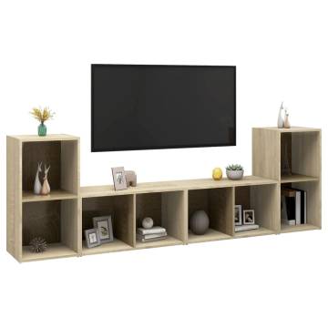 Sonoma Oak TV Cabinets - 4 pcs Stylish Storage Solution